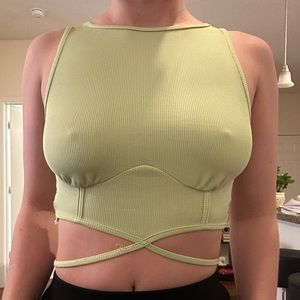 Light green crop top with ties